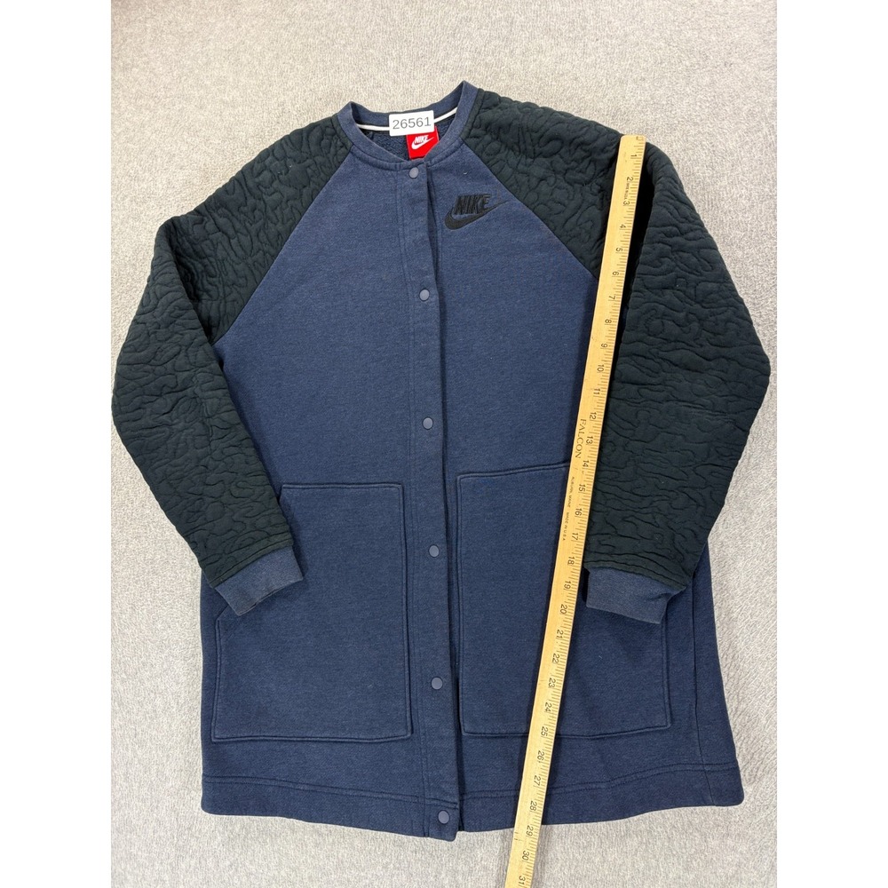 Nike Performance Stitched Logo Fleece Button Up Jacket (Women's Medium)‎ Blue - Picture 5 of 13